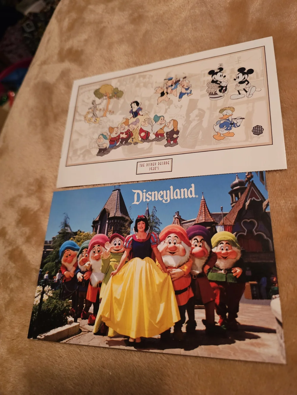 Disney (2) Post Cards Print in Cream, Pastel Blue, Yellow and Black 💛🖤